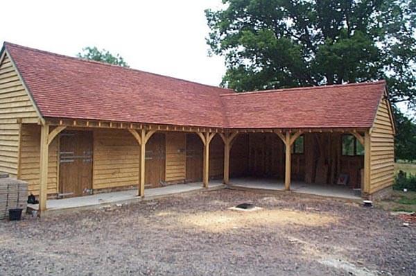 Bespoke Built L Shaped Oak Stable Building