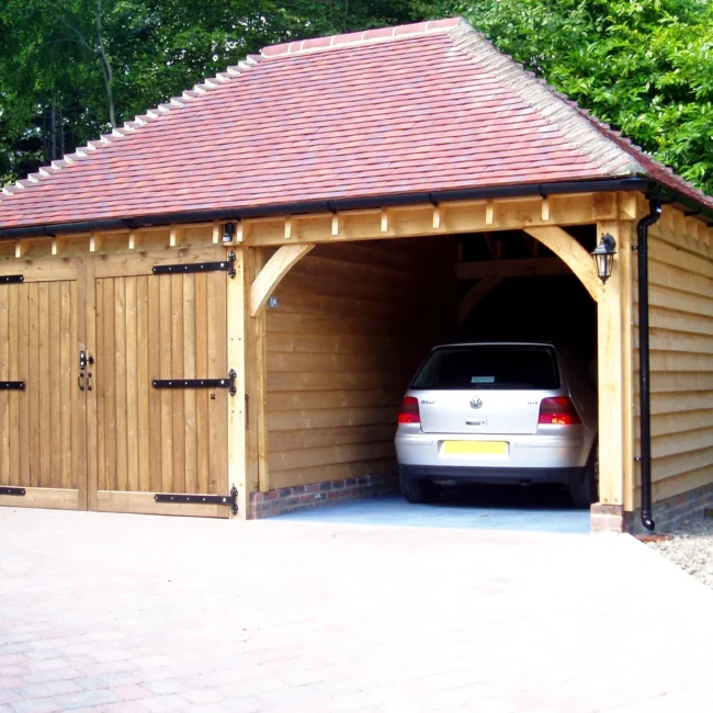 2 bay oak frame garage open bay oakcraft