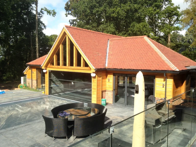 Bespoke oak frame pool house garden room oakcraft