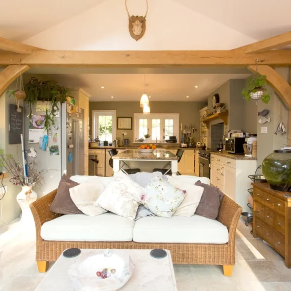 Oak framed extension interior