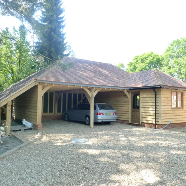 L shaped oak garage oakcraft