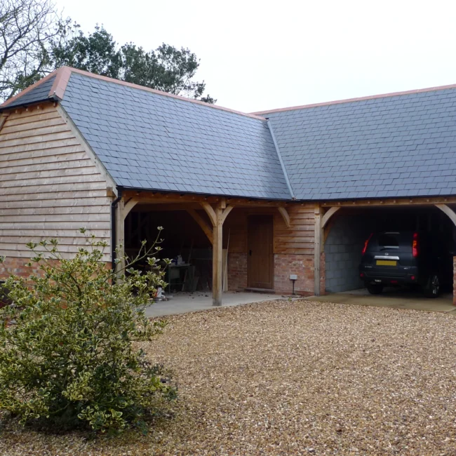 L shaped upper floor garage side staircase oakcraft