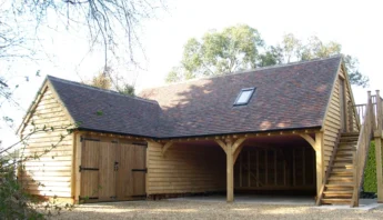 L shaped upper floored oak garage side staircase oakcraft