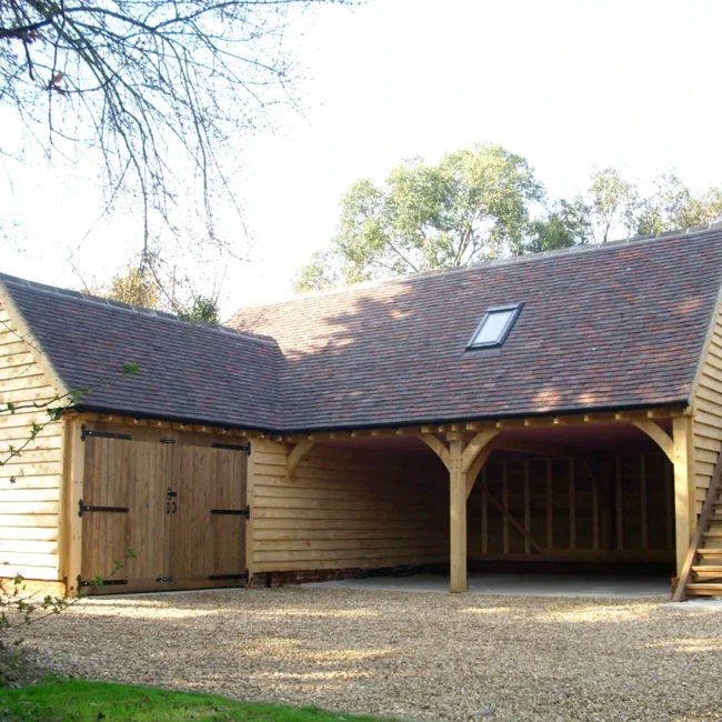 L shaped upper floored oak garage side staircase oakcraft