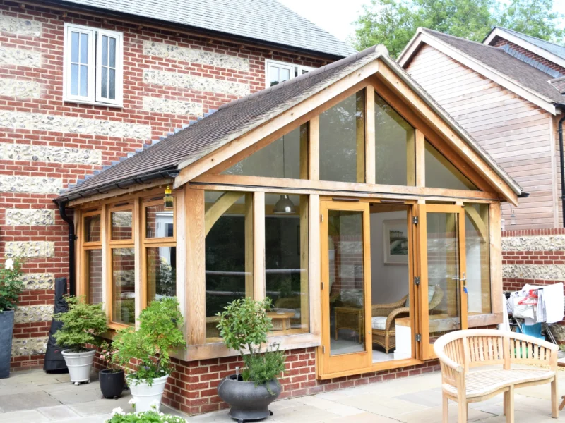 Oak frame extension glazing oakcraft