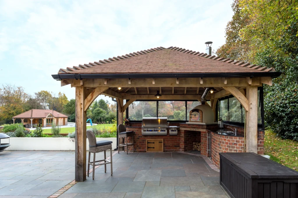 Oak frame garden kitchens oakcraft