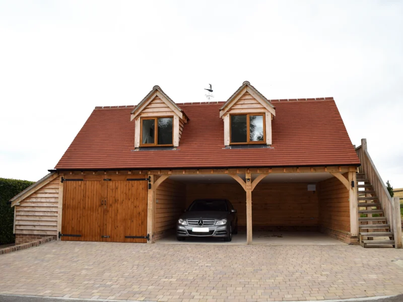 Upper floored oak frame garages oakcraft